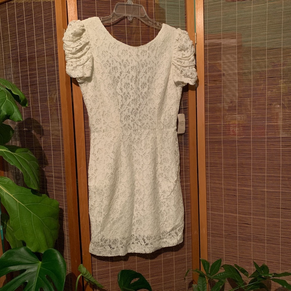 Small white lace forever 21 dress with low cut back